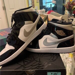 Nike Air Jordan Black and White patent leather sz 13 Nib
